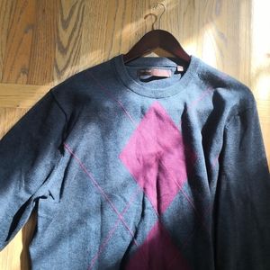 Perry Ellis Argyle Sweater L